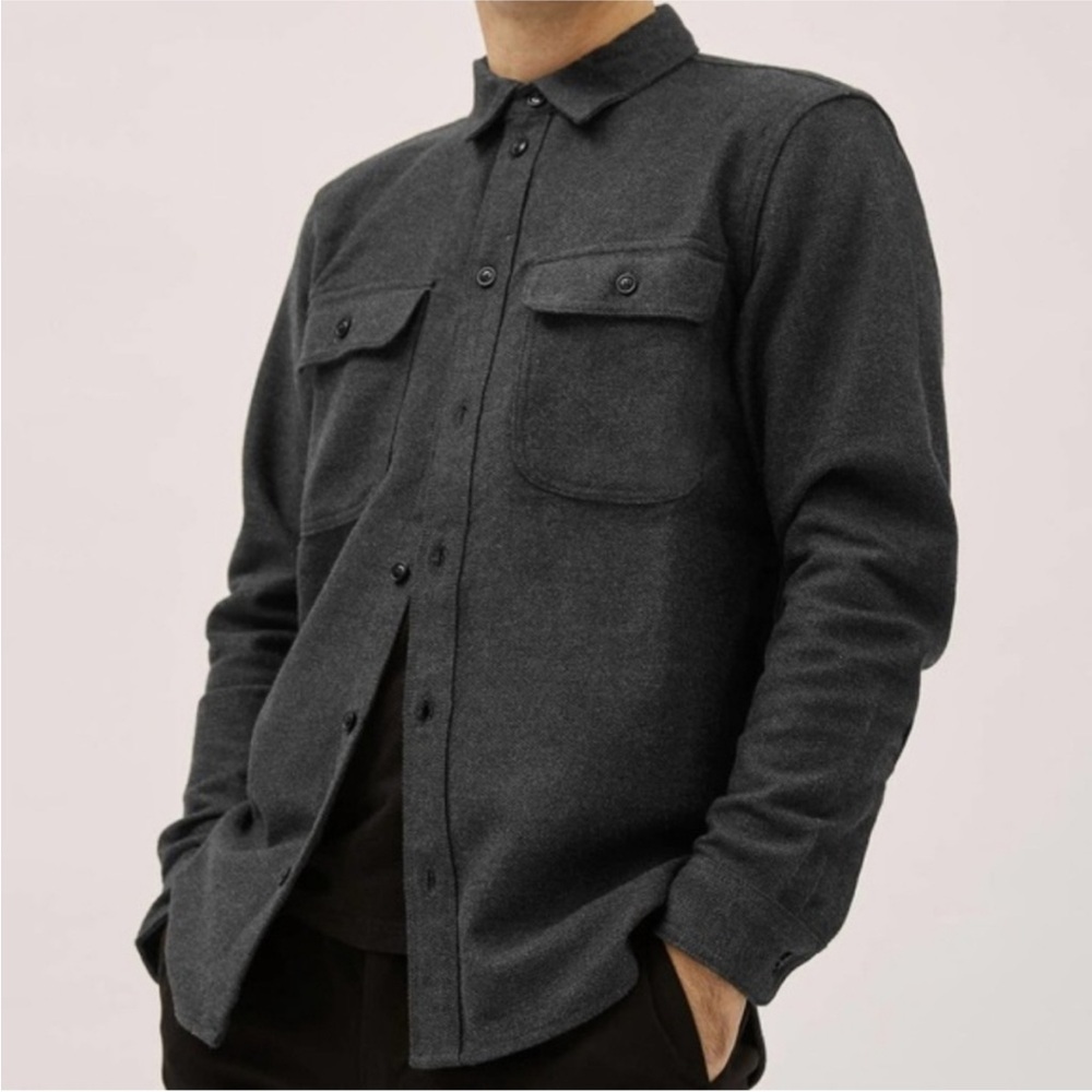 Everlane The Heavyweight Overshirt In Charcoal Heather Size Medium